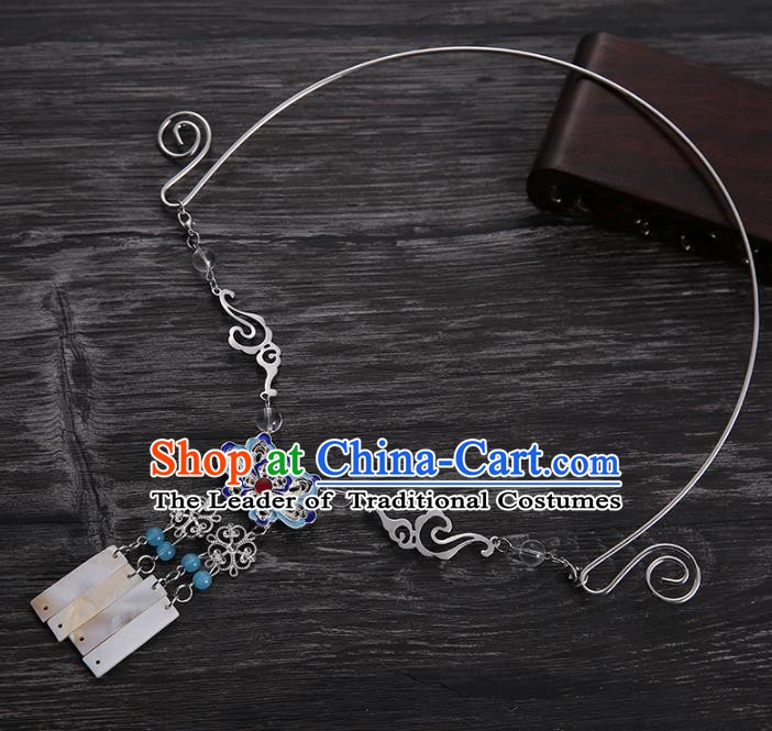 Handmade Chinese Ancient Accessories Bride Cloisonne Necklace for Women
