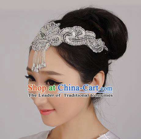 Chinese Classical Yangge Folk Fan Dance Hair Accessories Yangko Tassel Headwear for Women