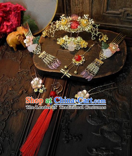 Chinese Handmade Classical Wedding Hair Accessories Ancient Hanfu Hairpins Hair Clip Headdress for Women