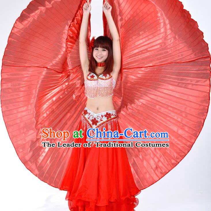 Asian Indian Belly Dance Prop Red Wings India National Stage Performance Large Wing for Women