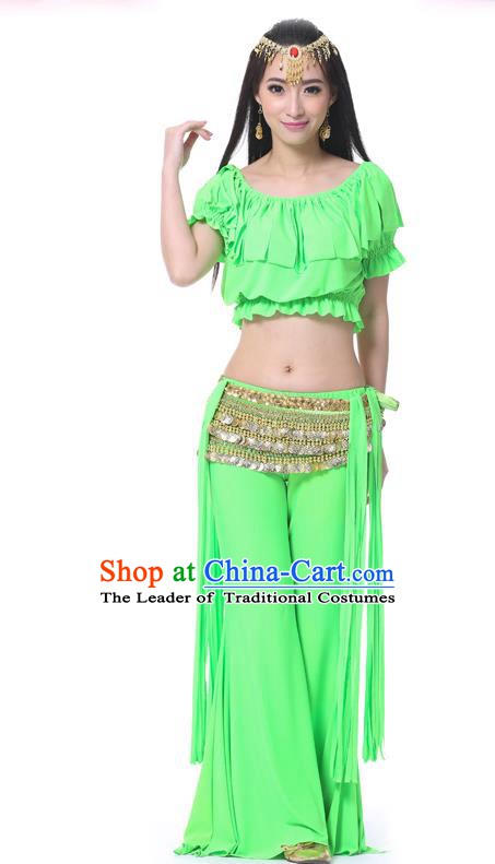 Indian Belly Dance Light Green Uniform India Raks Sharki Dress Oriental Dance Rosy Clothing for Women