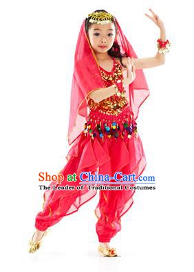 Indian Belly Dance Rosy Costume India Raks Sharki Dress Oriental Dance Clothing for Kids