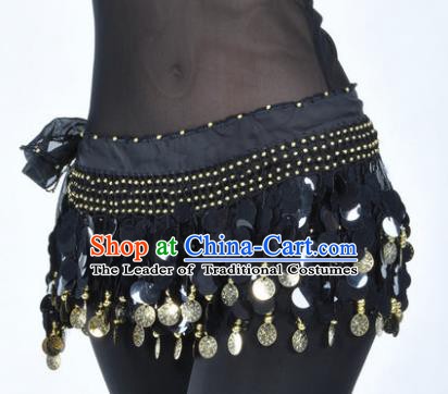 Indian Traditional Belly Dance Black Tassel Belts Waistband India Raks Sharki Waist Accessories for Women