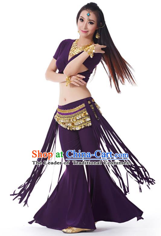 Indian Belly Dance Costume India Raks Sharki Purple Uniform Oriental Dance Clothing for Women