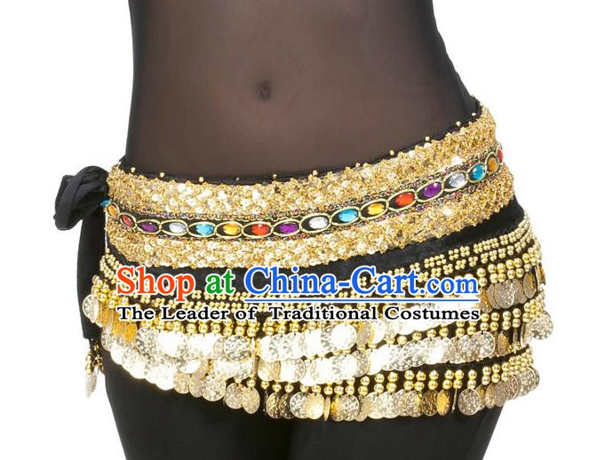 Asian Indian Belly Dance Diamante Waist Accessories Black Waistband India Raks Sharki Belts for Women