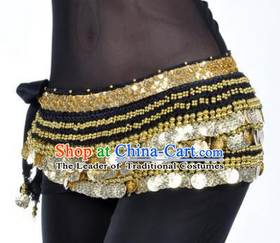 Asian Indian Traditional Belly Dance Black Waist Accessories Waistband India Raks Sharki Belts for Women