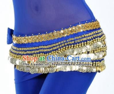 Asian Indian Traditional Belly Dance Royalblue Waist Accessories Waistband India Raks Sharki Belts for Women