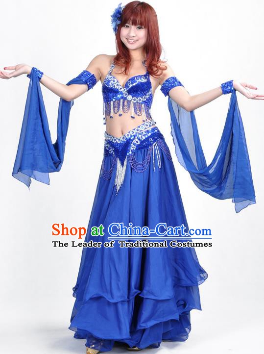 Indian Belly Dance Royalblue Dress Bollywood Oriental Dance Clothing for Women