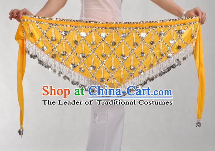Indian Belly Dance Yellow Belts Waistband India Raks Sharki Waist Accessories for Women