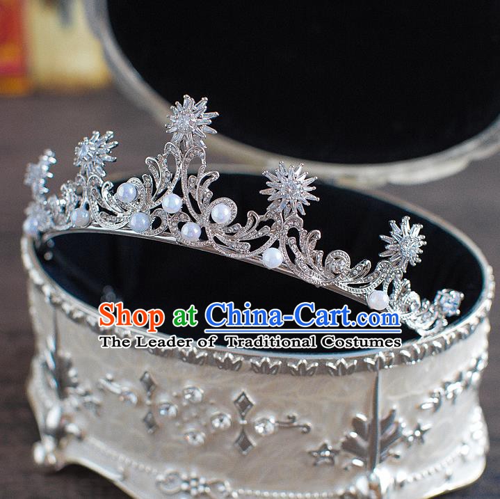 Handmade Classical Hair Accessories Bride Baroque Crystal Royal Crown Headwear for Women