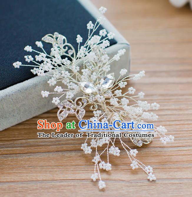 Handmade Classical Wedding Hair Accessories Bride Crystal Hair Claw Headwear for Women
