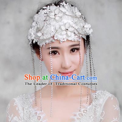 Handmade Classical Wedding Hair Accessories Bride Tassel Hair Coronet Headwear for Women