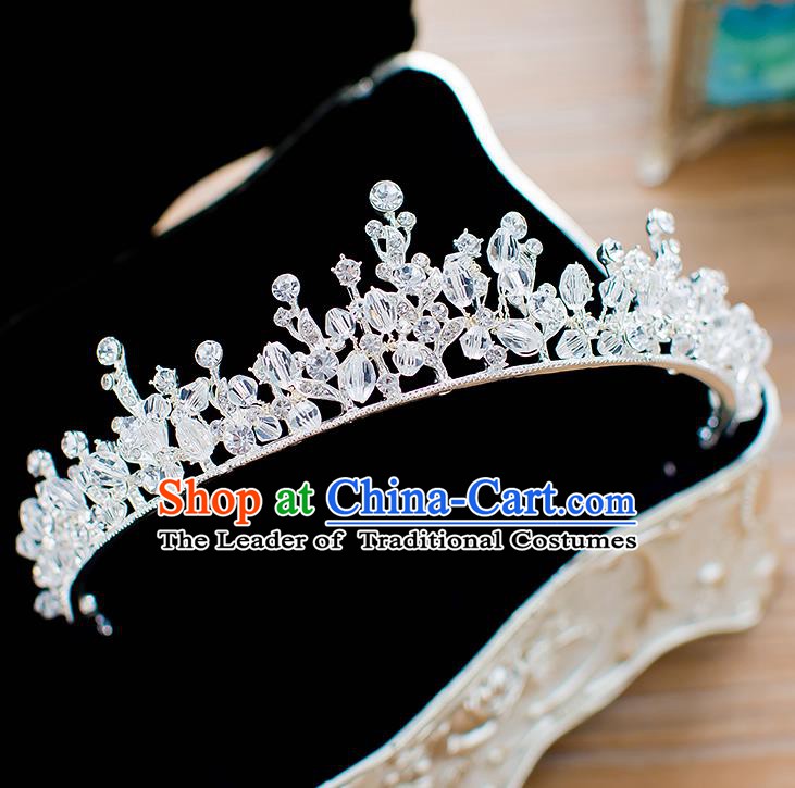 Handmade Classical Hair Accessories Baroque Bride Zircon Royal Crown Headwear for Women