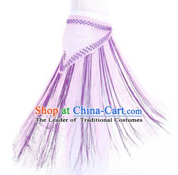 Indian Belly Dance Purple and Pink Tassel Waist Scarf Waistband India Raks Sharki Belts for Women
