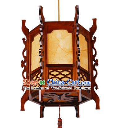 Traditional Chinese Wood Hanging Palace Lanterns Handmade Lantern Ancient Ceiling Lamp