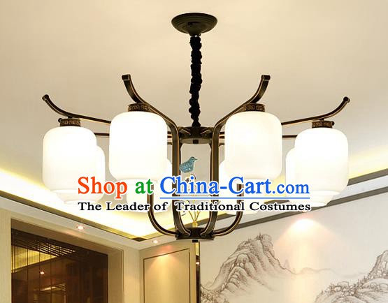 Traditional Chinese Style Ceiling Palace Lanterns Handmade Eight-Lights Lantern Ancient Lamp