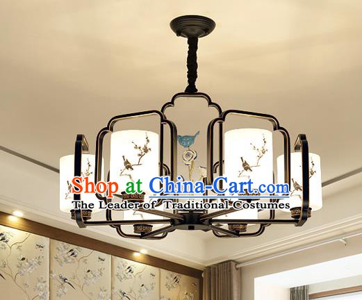 Traditional Chinese Printing Plum Blossom Ceiling Palace Lanterns Handmade Six-Lights Lantern Ancient Lamp