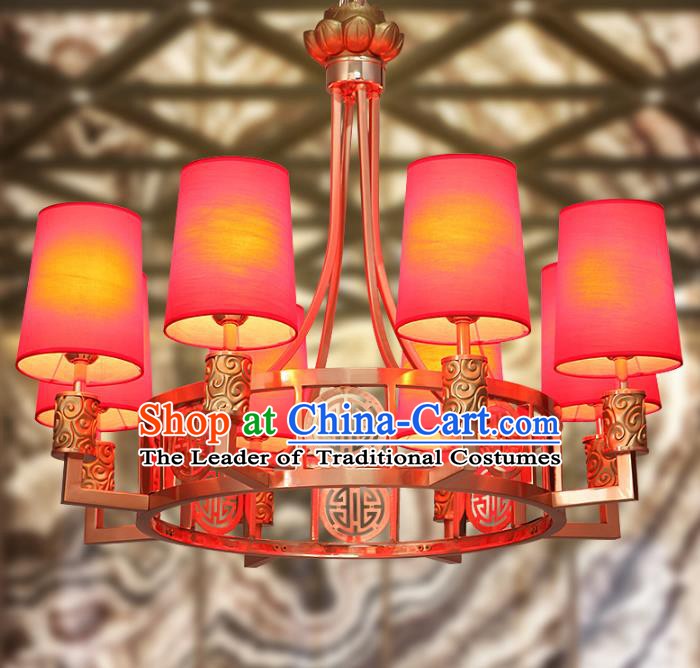 Traditional Chinese Wedding Ceiling Palace Lanterns Handmade Eight-Lights Lantern Ancient Lamp
