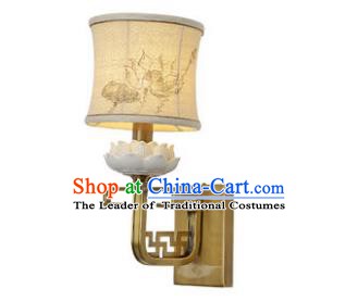 Traditional China Ancient Brass Lotus Wall Lanterns Handmade Lantern Ancient Lamp