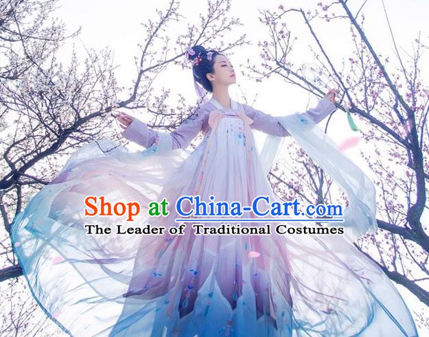 China Ancient Tang Dynasty Imperial Concubine Embroidered Costume for Women