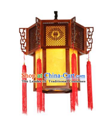Traditional Chinese Handmade New Year Hanging Lantern Wood Palace Lanterns Ancient Lamp