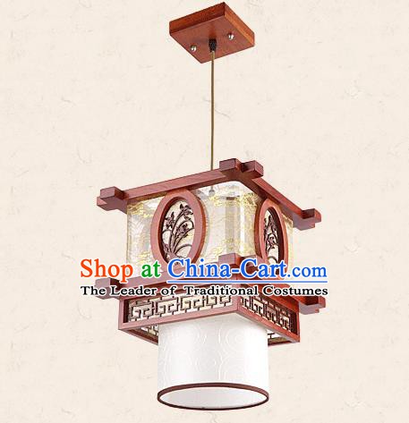 Traditional Chinese Wood Palace Lantern Handmade Carving Orchid Ceiling Lanterns Ancient Lamp