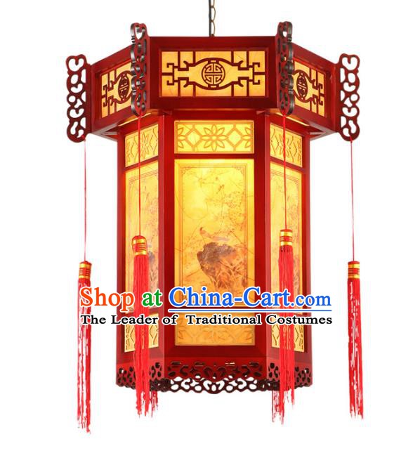 Traditional Chinese Palace Lantern Handmade New Year Wood Ceiling Lanterns Ancient Lamp