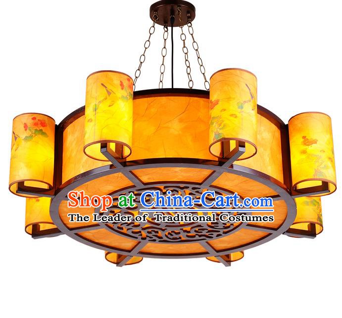 Top Grade Handmade Eight-Lights Palace Lanterns Traditional Chinese Lantern Ancient Ceiling Lanterns