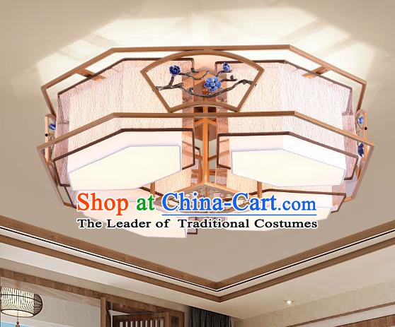 China Handmade Four-Lights Ceiling Lanterns Traditional Chinese Embroidered Palace Lantern Ancient Lanterns
