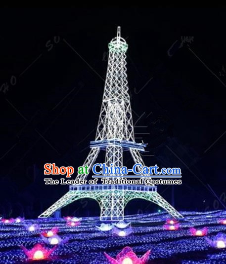 Traditional Christmas Tower Light Show Decorations Lamps Stage Display Lamplight LED Lanterns