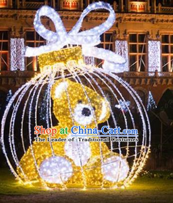 Traditional Christmas Bear Light Show Decorations Lamps Stage Display Lamplight LED Lanterns