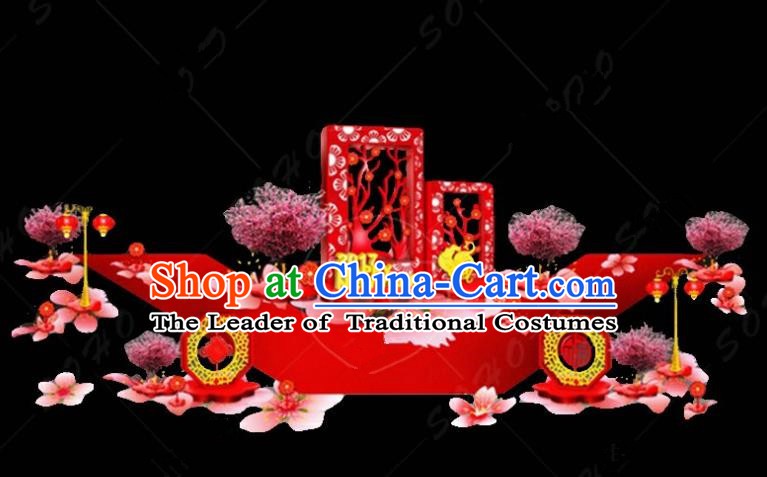 Handmade China Spring Festival Lamp Rooster Year Lamplight Decorations Stage Display Lanterns