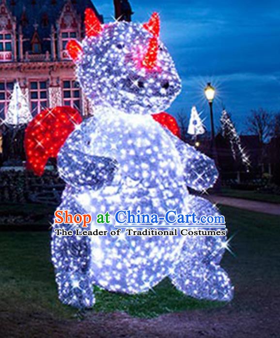 Traditional Handmade Christmas Light Show Pterosaur Decorations Shiny Lamplight LED Lanterns