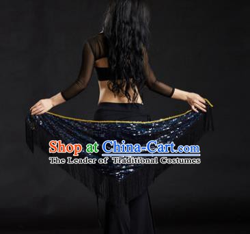 Indian Belly Dance Black Tassel Waist Scarf Belts India Raks Sharki Waistband for Women