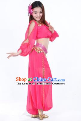 Traditional Bollywood Dance Performance Rosy Clothing Indian Dance Belly Dance Costume for Women