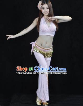 Traditional Performance Bollywood Dance Pink Uniforms Indian Belly Dance Costume for Women