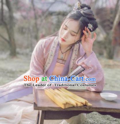 Traditional Chinese Ancient Hanfu Song Dynasty Young Lady Costume for Women