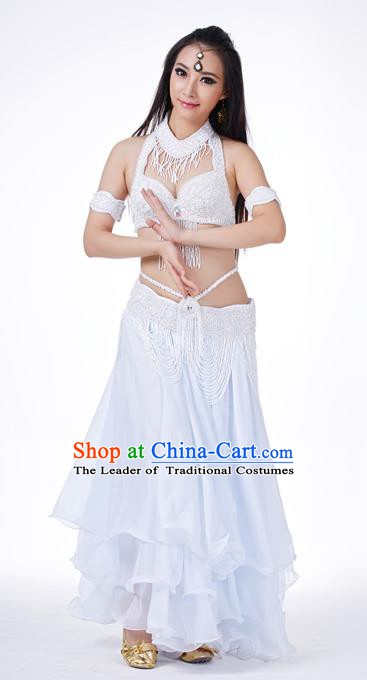 Traditional Oriental Dance Costume Indian Belly Dance White Dress for Women