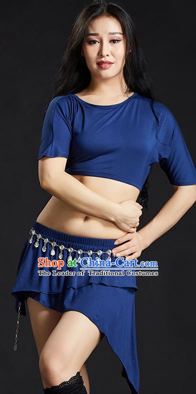 Indian Traditional Yoga Costume Royalblue Uniform Oriental Dance Belly Dance Stage Performance Clothing for Women