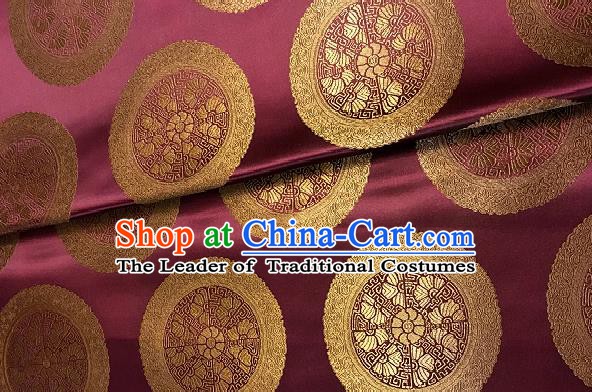 Chinese Traditional Fabric Palace Pattern Design Purple Brocade Chinese Mongolian Robe Fabric Asian Material