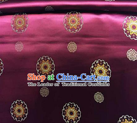 Chinese Traditional Fabric Palace Pattern Design Wine Red Brocade Chinese Mongolian Robe Fabric Asian Material