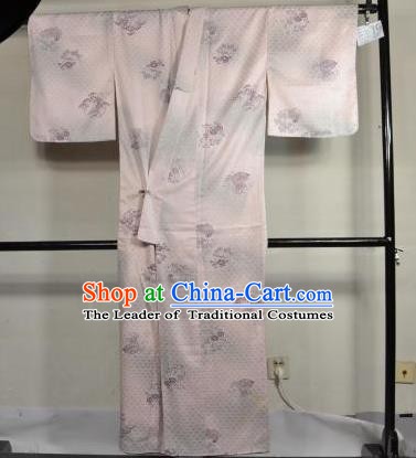 Japan Traditional Kimonos Costume Lilac Satin Yukata Dress Japanese Furisode Kimono for Women