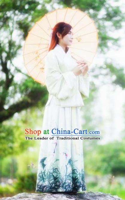 Chinese Ancient Young Lady Costume Ming Dynasty Blouse and Skirt for Women