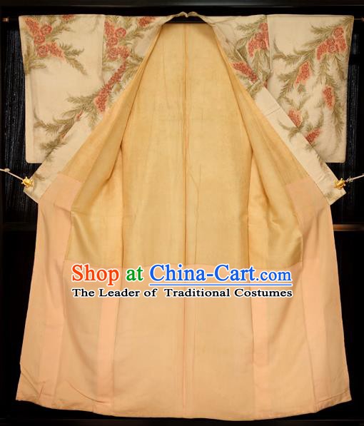 Traditional Japan Palace Printing Furisode Kimono Costume Japanese Yukata Dress for Women