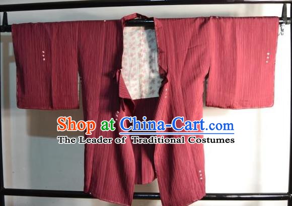Japanese Traditional Kimono Upper Outer Garment Japan Red Haori Apparel Yukata Costume for Men
