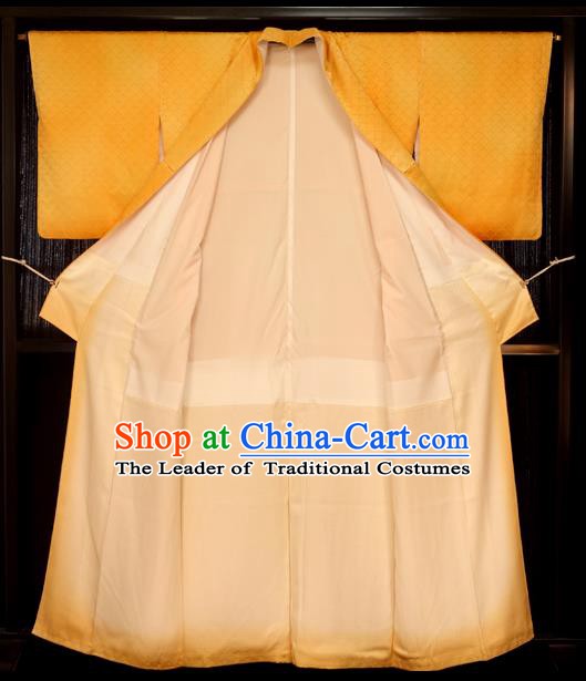 Japanese Traditional Orange Yukata Robe Japan Samurai Haori Apparel Kimono Clothing for Men