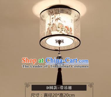 Traditional Chinese Handmade Lantern Classical Bamboo and Chrysanthemum Ceiling Lamp Ancient Lanern