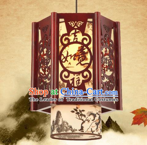 Asian China Traditional Handmade Lantern Palace Parchment Hanging Lanterns Ceiling Lamp Ancient Lanern
