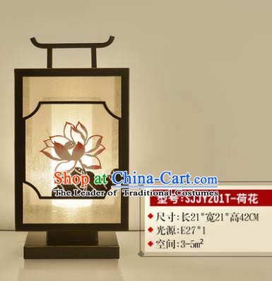 Traditional Asian Chinese Lantern China Ancient Electric Lotus Desk Lamp Palace Lantern