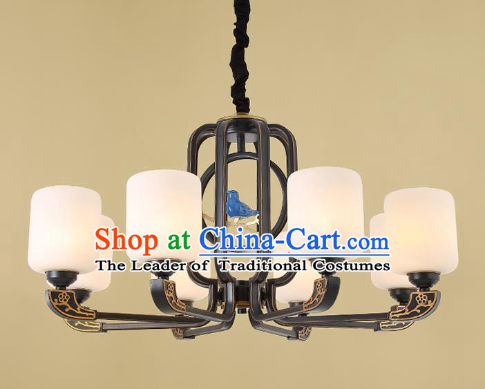 Traditional China Handmade Hanging Lantern Ancient Eight-pieces Lanterns Palace Ceiling Lamp